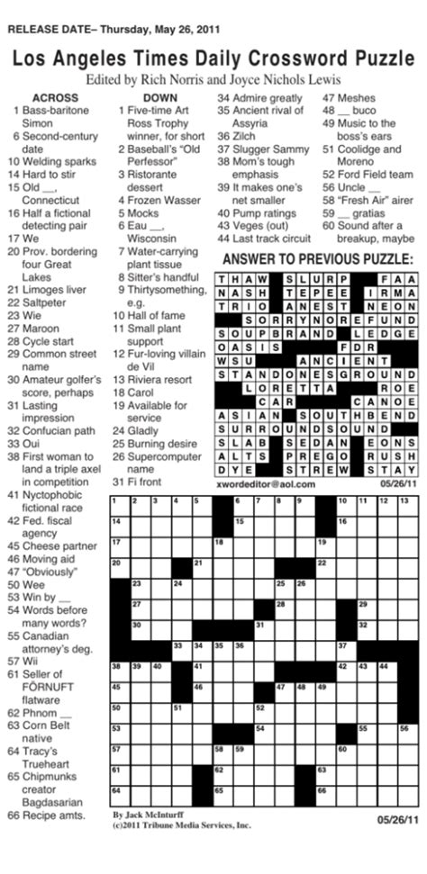 Dating word LA Times Crossword